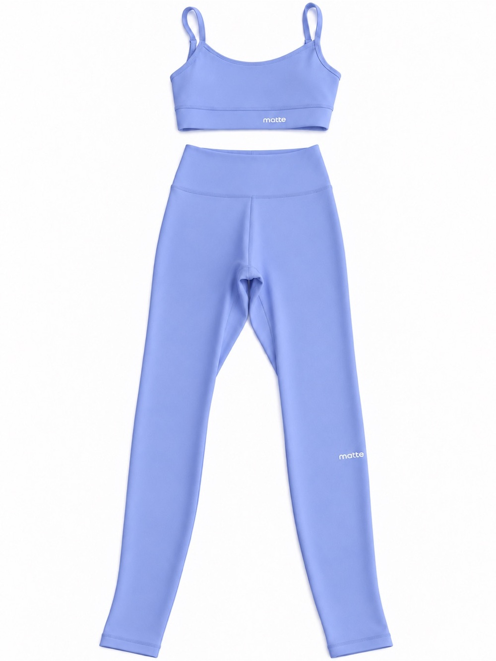 NWOT MATE the Label Blue High Rise Leggings Sports Bra Set Size XS